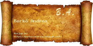 Berkó Andrea névjegykártya