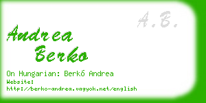 andrea berko business card