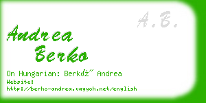 andrea berko business card